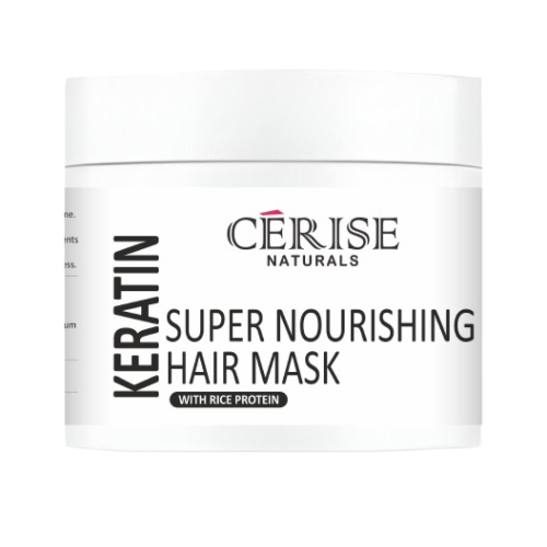 Cérise Naturals Keratin Super Nourishing Hair Mask jar on a white background