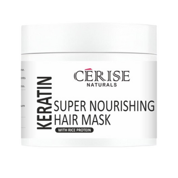 Cérise Naturals Keratin Super Nourishing Hair Mask jar on a white background